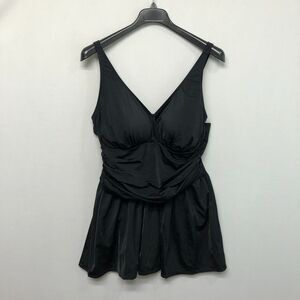 D&CO Denim & Co. Beach Women One Piece Swim Dress Suit Size 20W Black M182 -13